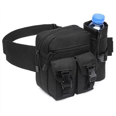 Black Army Field Portable Tactical Waist Backpack Túi đựng chai nước để cắm trại ngoài trời